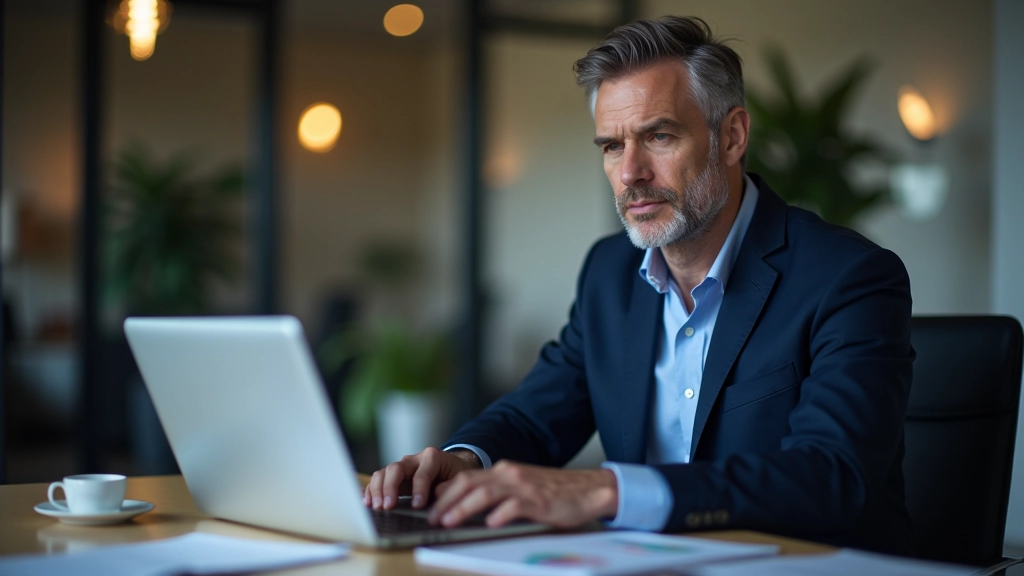 Finanzberater zeigt Altersvorsorge-Optionen an Laptop