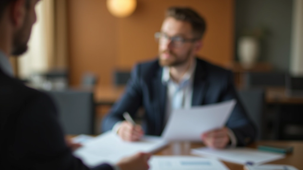 Finanzberater zeigt auf Rentenplanungsunterlagen für einen Kunden