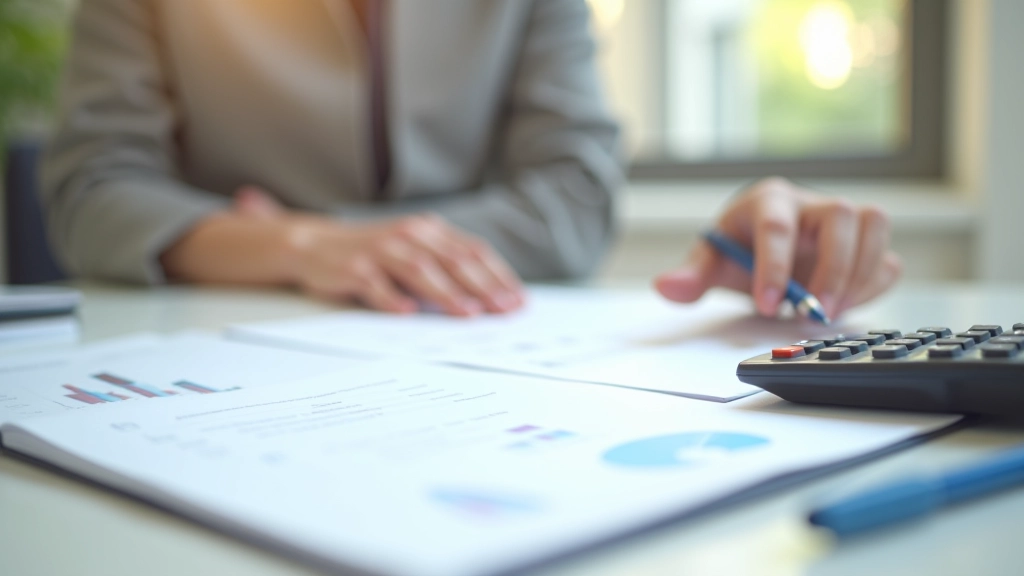 Modernes Büro mit Dokumenten über Rentenversicherung und Finanzplanung auf dem Schreibtisch