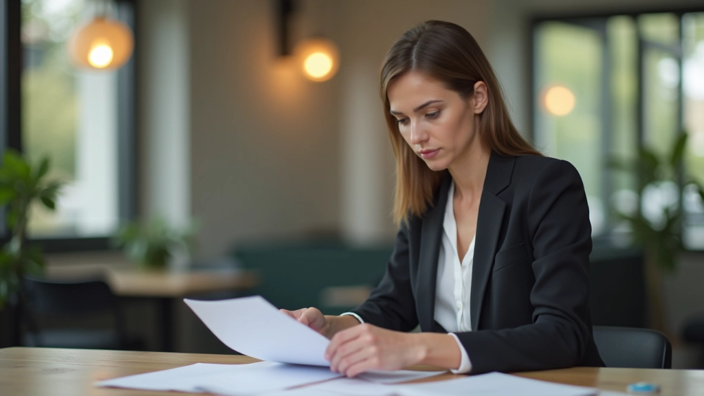 Frau arbeitet an Rentenplan mit Berater in modernem Büro